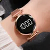 Montre de luxe femmes montre Led maille aimant montres haut marque personnalité nouveau Design femme montres horloge Relogio Feminino300J