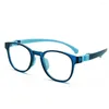 Lunettes de soleil flexibles TR90 enfants montures de lunettes pour garçons fille ronde Anti lumière bleue lunettes enfant Spectacle 0 dioptrie optique Prescription