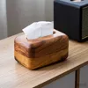 Taschentuchboxen, Servietten, Walnuss-Taschentuchbox, leichte Luxus-Holz-Wohnzimmer-Couchtisch-Desktop-Pumpbox, kreative Massivholz-Aufbewahrungsbox R230714