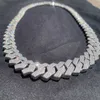 Pendanthalsband Jwy Men 925 Sterling Silver Cuban Link Chain Moissanite Jewelry 15mm Hip Hop Choker Halsband