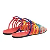 Gai färgglada kvinnor tofflor ihåliga ut platta skor damer sommarsandaler utanför glider avslappnade strandmulor skor 230713