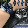 20mm 21mm 19 22mm högkvalitativ fluorös gummisilikonklocka Bandbälte passar för ny Seamaster 300 Black Blue Soft Strap274p