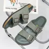 Slippers Leather Men Sandals Outside Black /gray/light Green Shoes Casual Soft Flip Flops Male Cool Beach Summer Slides