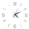 Wall Clocks 2D Frameless Clock Mirror Sticker Fashion Living Room Quartz Watch DIY Home Decoration Horloge Reloj De Pared