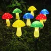 Décorations de jardin Champignon Paysage Lumière Éclairage Ornements Solaire Champignon Prise de Terre Lumière pour Cour Jardin Décoration Solaire Pelouse Lampe L230714