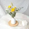 Dekoratif çiçekler kurutulmuş papatya düğün buketi ile vazo kristal çim kuyruğu ev oturma odası dekorasyon aksesuarları