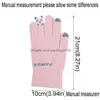 Other Home Textile Women Winter Touch Sn Thicken Warm Knited Gloves Panda Stretch Luve Imitation Wool Fl Finger Outdoor Skiing Cyc Dhjwn