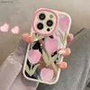 Mode Rose Tulipes Maquillage Miroir Lettres Belles Fleurs Téléphone Cas Pour iPhone 14 11 12 13 Pro Max Antichoc Doux Couverture Arrière L230619