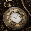 Pocket Watches Vintage Style Hollow Out Cover Graved Roman Number Quartz Watch for Men Women FOB Pendant Chain Collectible Clock Gift