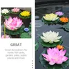 Fleurs décoratives 14 pièces plantes artificielles flottantes Imitation fleur de Lotus fausse piscine danse accessoires de scène décor plastique simulé