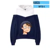 Hoodies voor heren JoshDub 2D Printing Women Hooded Off-Shoulder Sweatshirt