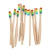 Cepillo de dientes Bambú Madera Rainbow Bamboos Cepillos de dientes Cuidado bucal Cerdas suaves Viaje Gota Entrega Salud Belleza Dhjki