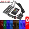 RGB 36 LED -billaddning 12V 10W GLOW Interiör Dekorativ 4in1 Atmosfär Blue Inside Foot Light Lamp Remote Music Control232y