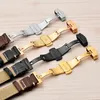 Watch Bands Brand Genuine Calf Leather Strap Bracelet Watchband Stainless Steel Butterfly Deployant Buckle Clasp 20m 22mm 24mm