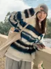 Pulls pour femmes rayé pull tricoté Style coréen à manches longues haut pull femme ample automne hiver pulls femmes vêtements