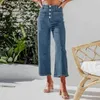Dżinsy dżinsowe szerokie nogi dla kobiet Trendy łup