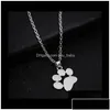 Pendant Necklaces Cat And Dog Paw Print Animal Jewelry Women Necklace Cute Delicate Statement 29Mjy 5Jasy Drop Delivery Pendants Dhywx