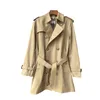 Trenchs pour hommes Trench-coat pour hommes Burb Veste de créateur Tunique classique courte Ceintures Revers Slim Double coupe-vent Pardessus avec ceinture Coupe-vent Manteaux noirs et kaki