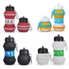 Water Bottles 550ml Foldable Football Kids Portable Sports Bottle Soccer Ball Shaped Bottl Silicone CupGift 230714