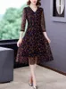 Abiti casual Summer Floral Women Elegant Dress 2023 Spring Mulberry Silk Midi Slim Fit con scollo a V Beach Party Mini Prom Bodycon