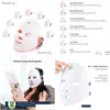 Dispositivi per la cura del viso Carica USB 7 colori Led Mask Pon Therapy Ringiovanimento della pelle Anti Acne Rimozione delle rughe Schiarente Drop Delivery Heal Dhlol