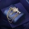 Broches Mode Gland Chaîne Cristal Pins Évider Rond Costume Chandail Badeg Revers Luxulry Bijoux Broche Accessoires