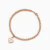 Populaire S925 argent 4mm perles rondes en forme de coeur Bracelet plus épais placage de fond Boudoir commémoratif mode Glamour bijoux 55D7