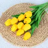 Dekorativa blommor 3st konstgjorda falska tulpaner realistiska livsliknande utmärkt presentidé för mors dag