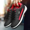 Mens Sports Leather Shoes Lightweight Casual Sneakers Navy Blue Black White Running Trainers Big Size 39-48