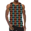 Canotte da uomo Abstract Black Top 3D Print Beach Texture Gym Gilet senza maniche con motivo grafico