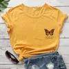 Kvinnors t-skjortor skyddar våra pollinatorer t-shirt estetisk färgad fjäril tryckt vegan tee topp kvinnor sommar grafisk natur thirt