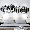 Wall Stickers Large size Forest Deer Acrylic Mirror Wall Decal Paper Personalized 3D Wallpaper for Living Room Interior Decoration Home Decoration 230714