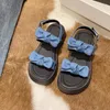 Flats Women 2896 Sandals Summer Platform Bow Shoes 2024 Fashion Slippers Trend Dress Slides Open Open Toe Walking