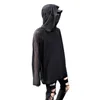 Men's T Shirts 2023 Summer Hollow Out Mesh Punk Hip Hop Long Sleeve Shirt For Men Gothic Vintage Hooded T-shirt Street Casual Tops