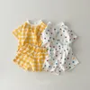 Conjuntos de roupas INS Infant Toddler Girl Clothes Baby Boys Cotton Quality Casual T Shirts Shorts 2 Pcs Kids Love Xadrez T Shirts Costume 230714