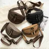 Axelväskor halvmåne design kvinnor sned satchel läder casual crossbody bröst dam midja mode handväska 230426