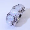 Bague opale de feu bagues de fiançailles simples pour femmes 925 bague de mariage en argent sterling mariée zircon cubique Anillos bijoux L230704