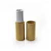 Opslagflessen 10 stks 5 ml Eenvoudige Bamboe Lippenstift Buis Lip Buizen Met Dop Plastic Binnenkant
