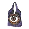 Boodschappentassen Blue Turkish Evil Eye Grocery Kawaii Shopper Schouder Tote Big Capaciteit draagbare Nazar Amulet Boho Handtas