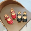 Platte Schoenen Baby Meisjes Leer Voor Kleine Kinderen Vintage Klassieke Kinderen Flats Oxfords Britse Stijl Mary Janes Bruiloft Stadium 21-30