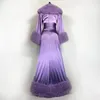 Party Dresses Real Po Purple Prom Luxury Feathers Robes Poshoot Fluffy Robe Dress Custom Made Made