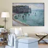 High Quality Handcrafted Claude Monet Oil Painting Etretat The Aval Door Fishing Boats Landscape Canvas Art Beautiful Wall Decor