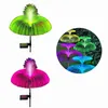 Garden Decorations 2pcs Jellyfish Shape Backyard Lawn Party Decoration Walkway 7 Colors Changing Patio Solar Garden Light Double Layer Auto On Off L230714