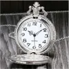 Vintage srebrny czarujący złoty pociąg rzeźbiony otwiera się pusty kwarcowy kwarcowy zegar kieszonkowy mężczyzna mężczyźni kobiety naszyjnik wisiorek prezenty 2652