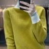 Women's Sweaters Autumn And Winter Woolen Sweater Half High Collar Long Sleeve Pullover Loose Knit Bottoming Shirt