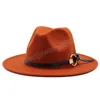 Uomo Donna Piatto a tesa larga Stile Panama Feltro di lana Jazz Cappello Fedora Cap Gentleman Europa Cappello formale bianco Floppy Trilby Party Hat