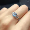 Cluster Rings KJJEAXCMY Fine Jewelry S925 Sterling Silver Inlaid Natural Blue Topaz Girl Exquisite Ring Support Test Chinese Style Selling