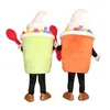 Simulation Crème Glacée Costume De Mascotte Halloween Noël Fantaisie Robe De Fête D'été Costume De Personnage De Dessin Animé Carnaval Unisexe Adultes Out292L