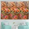 Tapestries Dome Cameras Colorful Flowers Oil Painting Tapestry Sunflower Art Wall Hanging Bohemian Hippie Witchcraft TAPIZ Art Dormitory Decor R230714