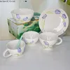 Bowls Japanese-style Relief Tulip Cute Ceramic Bowl Noodle Coffee Cup Cake Dessert Plate Breakfast Milk One Person Tableware